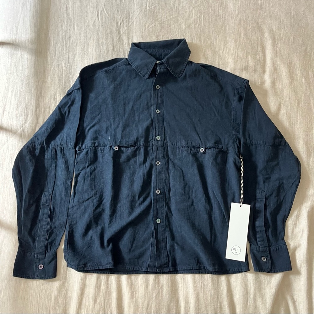 OLDERBROTHER Fishing Button Down Long Sleeve Shirt XS & S BNWT - NAVY